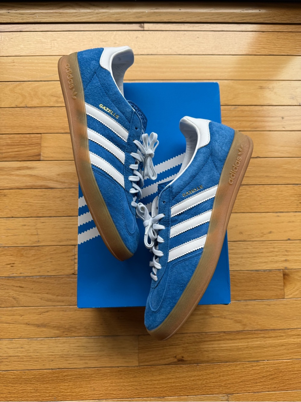 Adidas Gazelle Indoor โBlue Bird Gumโ Menโs Size 12 H06260